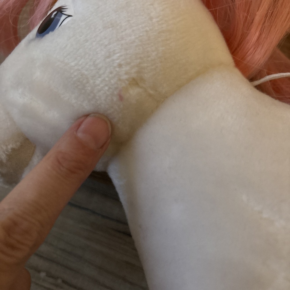 Vintage My Little Pony Moondancer Unicorn Plush Hasbro Softies 1984 White 10in - Picture 9 of 11